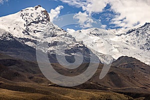 Aerial view of Annapurna Mountain in Kagbeni, Nepal