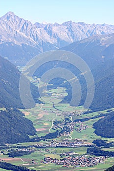 Aerial view of Anterselva valley Alto Adige Italy photo