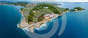 Aerial view of Antibes, a resort town between Cannes and Nice on the French Riviera