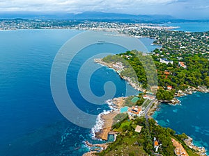 Aerial view of Antibes, a resort town between Cannes and Nice on the French Riviera