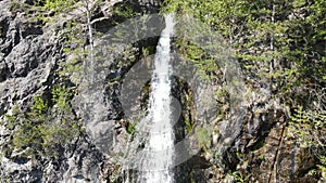 Aerial view of Anton waterfall The Butterfly, Balkan Mountains, Bulgaria