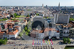 Aerial view of Antwerp city