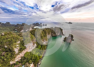 Aerial view of Ao Nang Beach in Krabi, Thailand