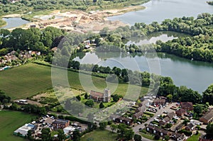 Horton Church, Slough, aerial view photo