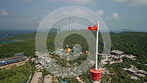 Aerial view of Aquatopia Water Park on Phu Quoc Island, Vietnam