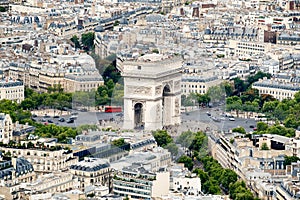 The Arc de Triomphe and the Place Charles de Gaulle in Paris photo