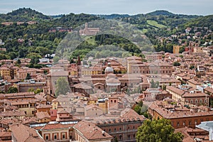 Aerial view of architecture of Bologna and basilica of San Domenico, ITALY photo