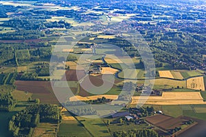 Aerial view of the area around Brussels, Belgium