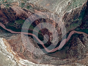 Aerial view of Arizona`s Little Colorado River Gorge