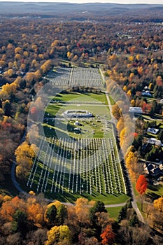 aerial view of arlington national cemetery