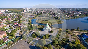 Aerial view of the Armenian ancient church Surb Khach. Rostov-on-Don. Russia