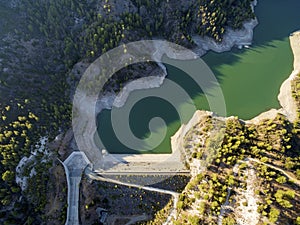 Aerial view of Arminou reservoir, Pafos, Cyprus