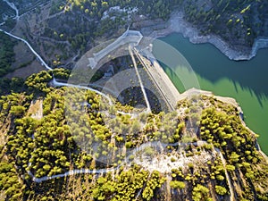 Aerial view of Arminou reservoir, Pafos, Cyprus photo