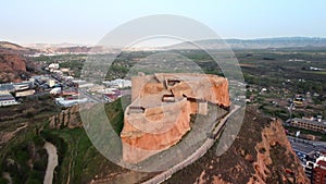 Aerial view of Arnedo Castle in La Rioja, Spain.