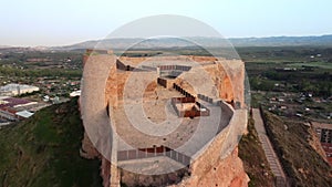 Aerial view of Arnedo Castle in La Rioja, Spain.