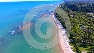 Aerial view of Arraial d`Ajuda beach, Porto Seguro, Bahia, Brazil