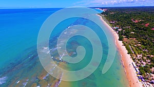 Aerial view of Arraial d`Ajuda beach, Porto Seguro, Bahia, Brazil