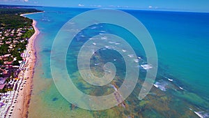 Aerial view of Arraial d`Ajuda beach, Porto Seguro, Bahia, Brazil