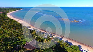 Aerial view of Arraial d`Ajuda beach, Porto Seguro, Bahia, Brazil