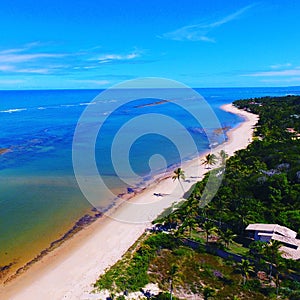 Aerial view of Arraial d`Ajuda beach, Porto Seguro, Bahia, Brazil