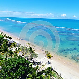 Aerial view of Arraial d`Ajuda beach, Porto Seguro, Bahia, Brazil