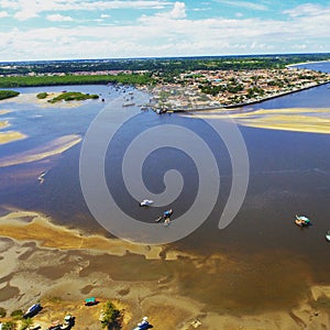 Aerial view of Arraial d`Ajuda beach, Porto Seguro, Bahia, Brazil photo
