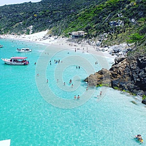 Aerial view of Arraial do Cabo beach, Rio de Janeiro, Brazil