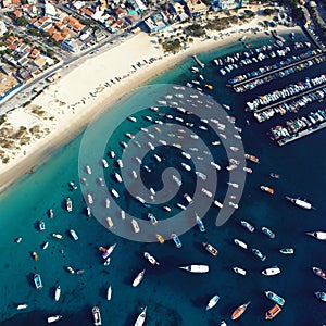 Aerial view of Arraial do Cabo beach, Rio de Janeiro, Brazil