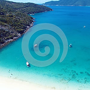 Aerial view of Arraial do Cabo beach, Rio de Janeiro, Brazil