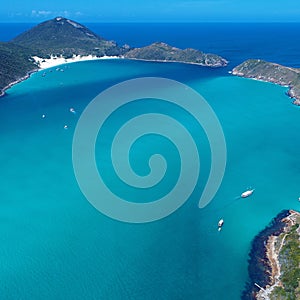 Aerial view of Arraial do Cabo beach, Rio de Janeiro, Brazil