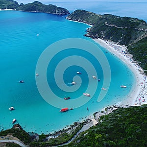 Aerial view of Arraial do Cabo beach, Rio de Janeiro, Brazil