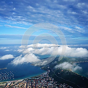 Aerial view of Arraial do Cabo beach, Rio de Janeiro, Brazil