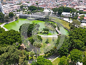 Aerial View of Artificial Lake in Parque Alcalde in Guadalajara photo