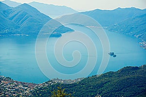 Aerial view of Ascona and the Brissago Islands