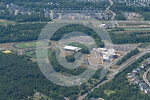 Aerial view of Ashburn Virginia featuring Broad Run High School, photo
