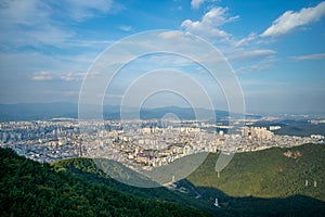 Aerial view from aspan park of daegu, south korea