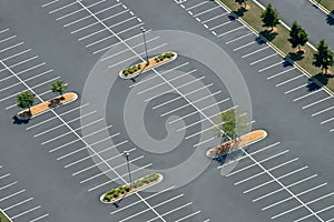 Aerial View of Asphalt Parking lot