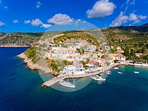 Aerial view of Assos Kephalonia fishing village the most beauti photo