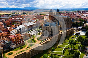 Aerial view of Astorga, Spain