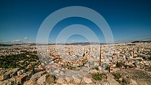 Aerial view of Athens city, from Parthenon Acropolis, Greece