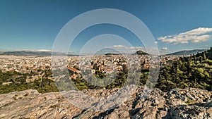 Aerial view of Athens city, from Parthenon Acropolis, Greece