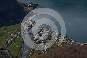 Aerial view of Aurland, Norway photo