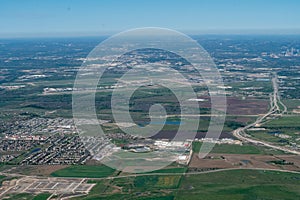 Aerial view of Austin Bergstrom International Airport AUS in Austin, Texas