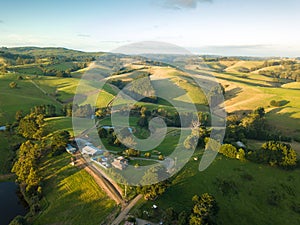 Aerial view of Australian countryside in South Gippsland