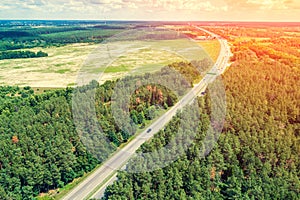 Aerial view of the autobahn