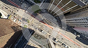 Aerial view Avenida Paulista in Sao Paulo city photo