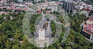 Aerial view of the Avenue of the Insurgents in the Mexico city, Hyper lapse technique