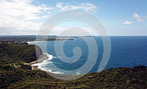 Aerial view of Avoca Beach, Terrigal and Tasman sea photo