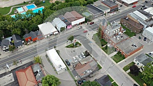 Aerial view of Aylmer, Ontario, Canada on a fine day