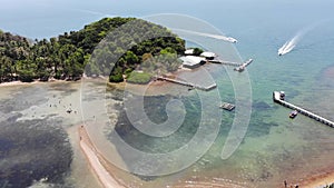 Aerial view of Ba Lua archipelago another name is Binh Tri island in Kien Luong, Kien Giang province, Vietnam